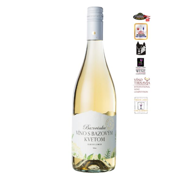 Fľaša bazového vína od vinárstva Miluron s bielou etiketou